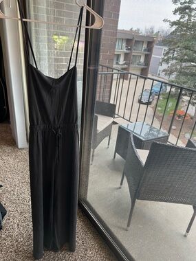 American Eagle Outfitters Charcoal Gray Spaghetti Strap Jumpsuit